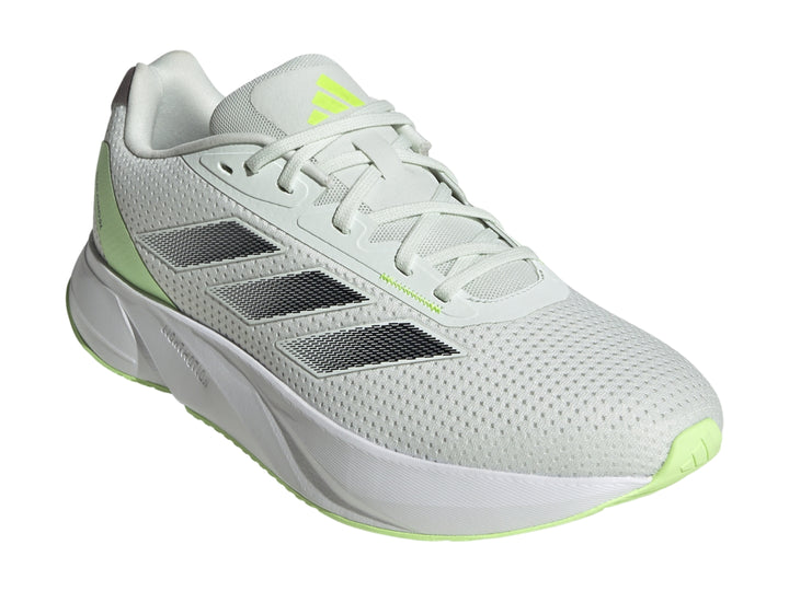 Tenis deportivos Adidas Duramo SL color Crystal Jade con suela blanca y franjas grises.