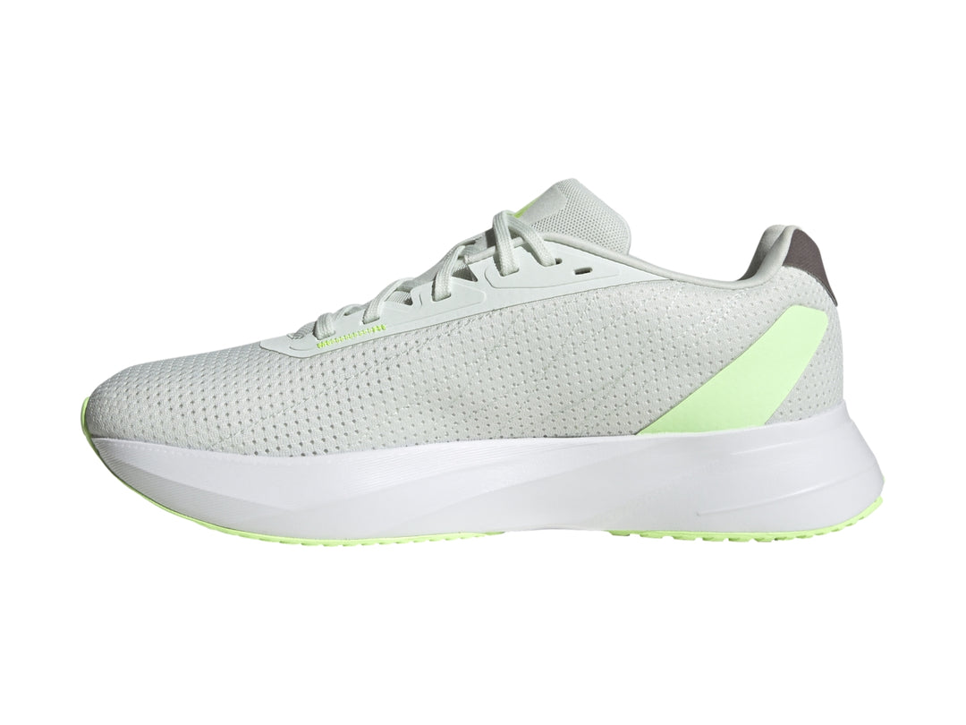 Tenis deportivos Adidas Duramo SL color Crystal Jade con suela blanca y franjas grises.