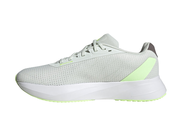 Tenis deportivos Adidas Duramo SL color Crystal Jade con suela blanca y franjas grises.