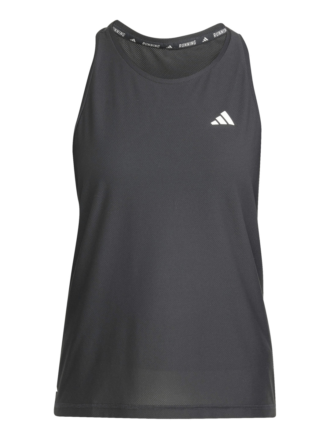 Conjunto deportivo Adidas negro para mujer compuesto por una camiseta sin mangas y shorts cortos.