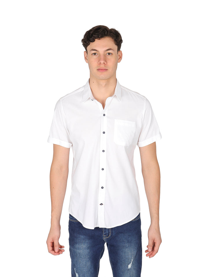 Camisa Sherman Morgan Manga Corta Blanco para Hombre