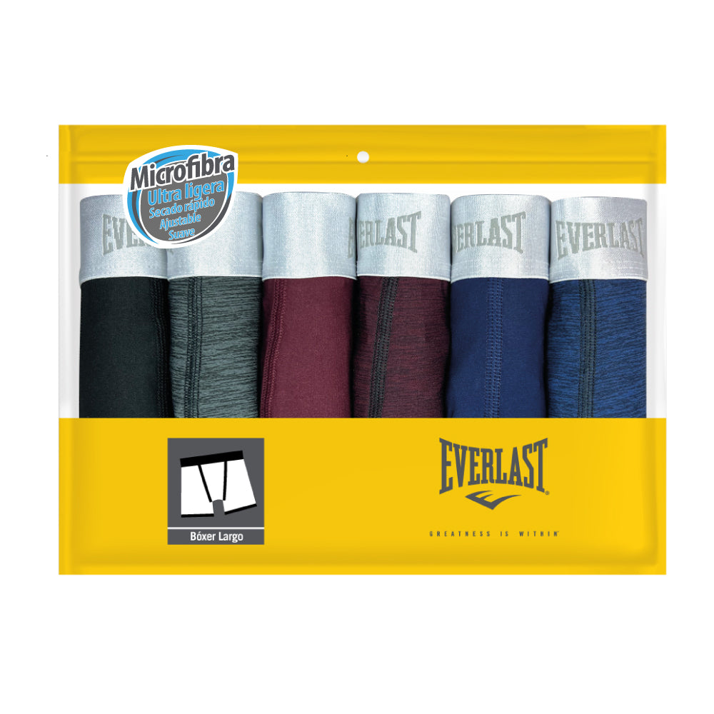 Pack 6 Bóxers Largos Everlast Multicolor para Hombre