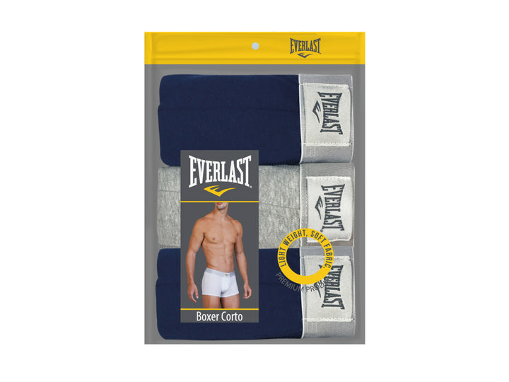 Pack 3 Bóxers Largos Everlast Marino y Gris para Hombre