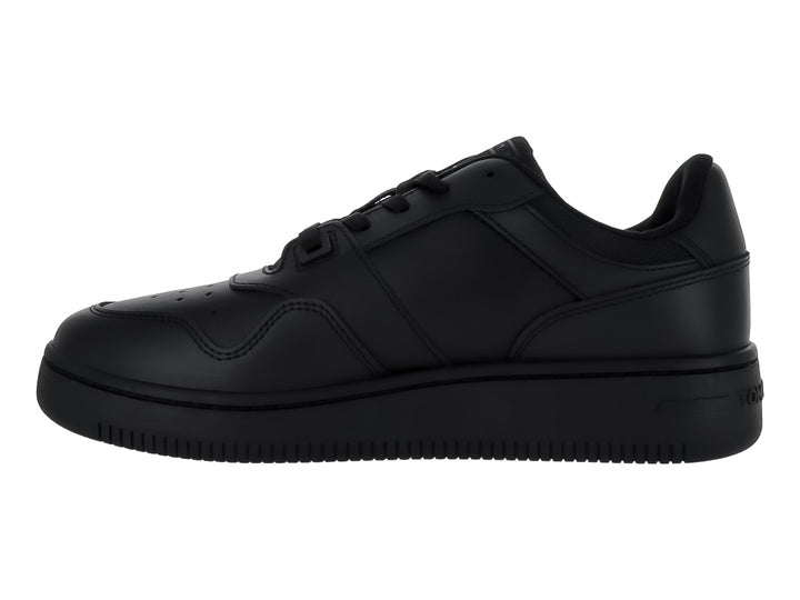 Tenis Tommy Hilfiger Retro Basket en color negro con logotipo de Tommy Jeans en el lateral.