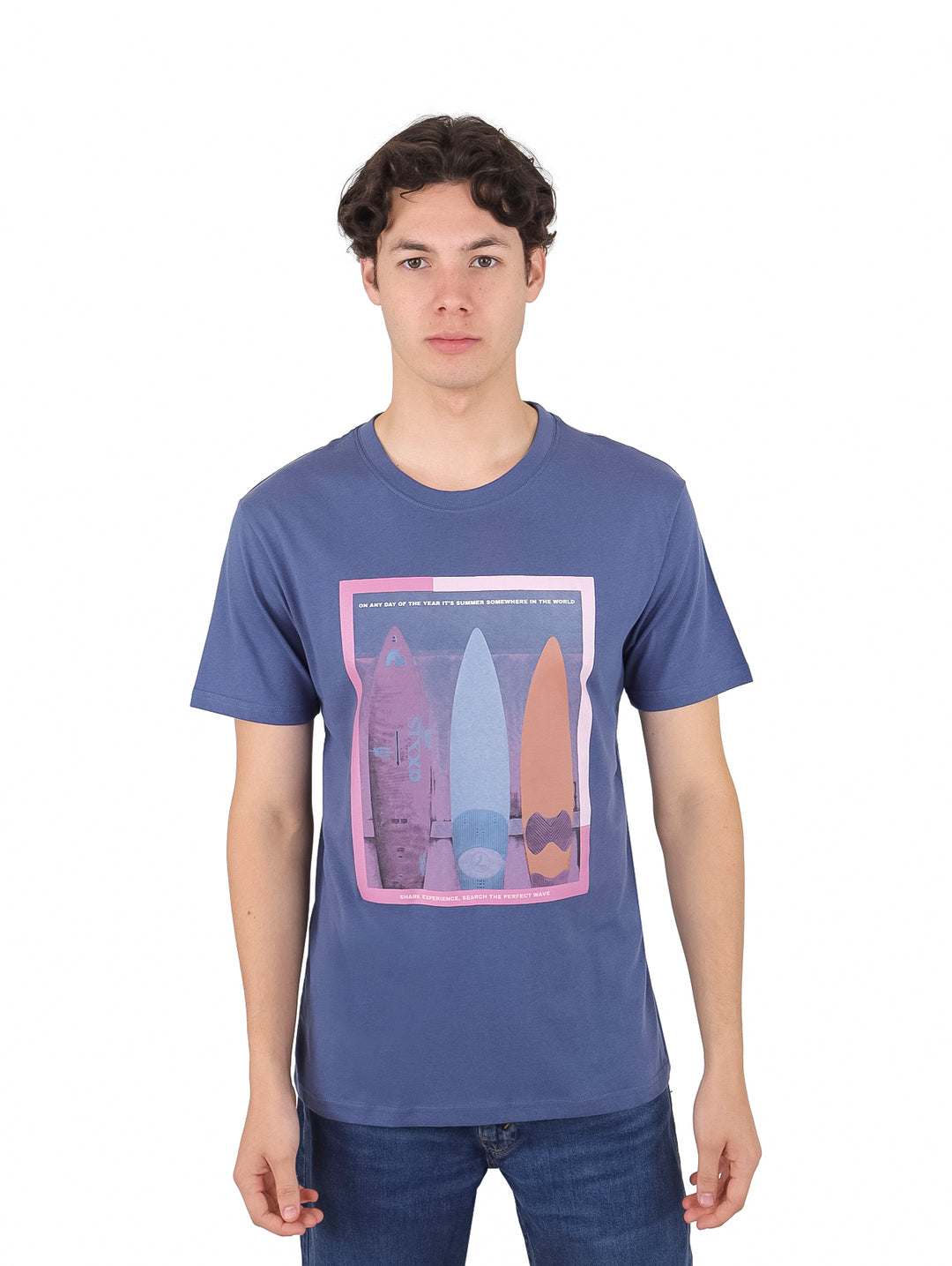 Playera Losan Azul con Estampado para Hombre