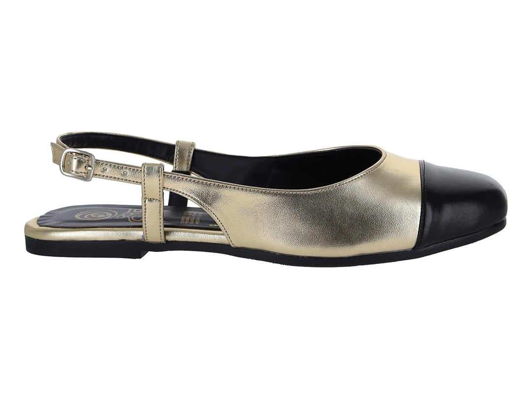 Zapatos Ballerinas Luna Rosa Oro y Negro para Mujer