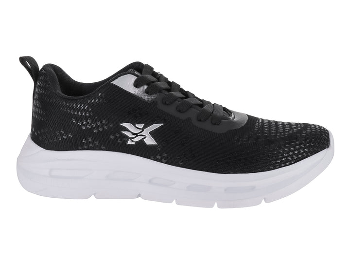 Tenis deportivos marca Makena en color negro con suela blanca y detalles en malla.