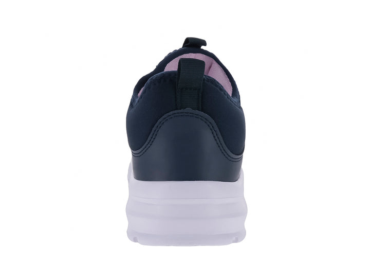 Tenis deportivos marca Makena en color marino con detalles en rosa y suela blanca para niña.