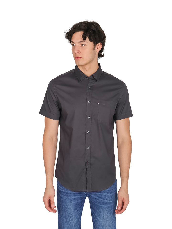 Camisa Vertical Eagle Oxford Gris para Hombre