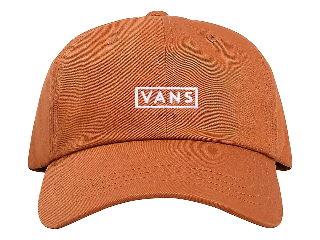 Gorra VANS de color Autumn Leaf con visera curva y logotipo blanco frontal.