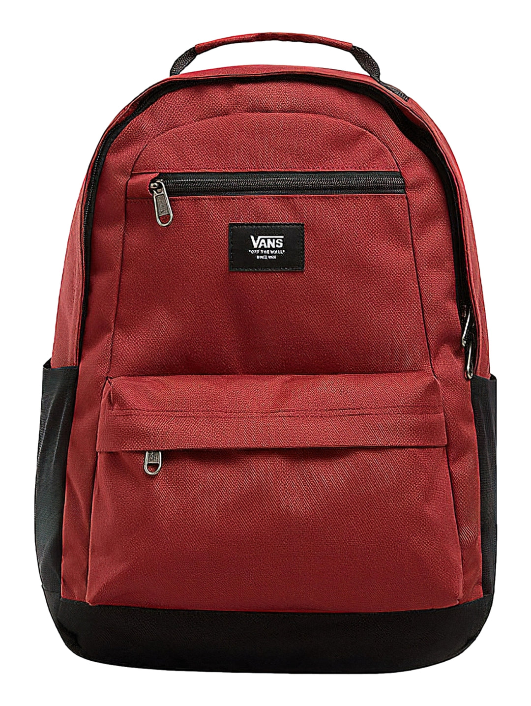 Mochila escolar VANS color russet brown con detalles y base en color negro.