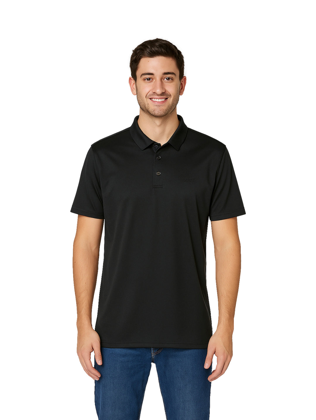 Playera Polo Vertical Eagle Negro para Hombre