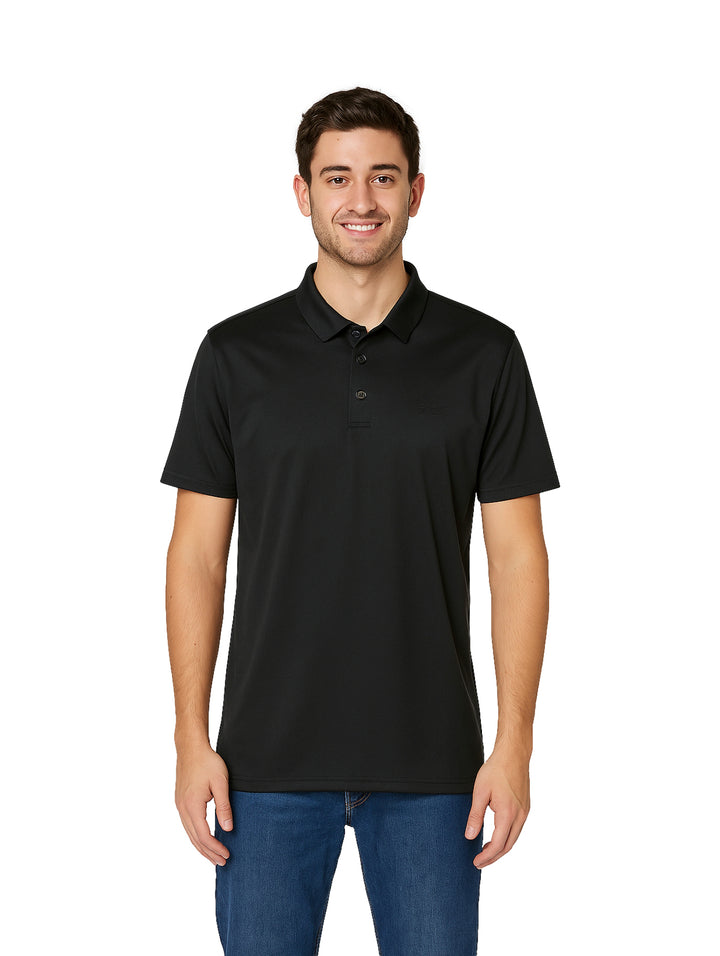 Playera Polo Vertical Eagle Negro para Hombre