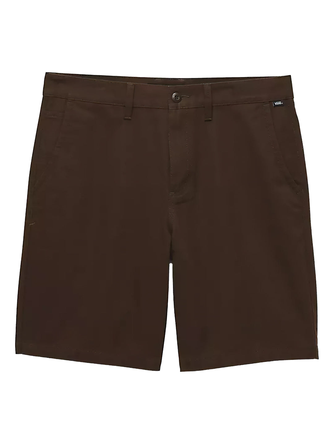 Pantalones cortos color marrón oscuro estilo chino de la marca Vans.
