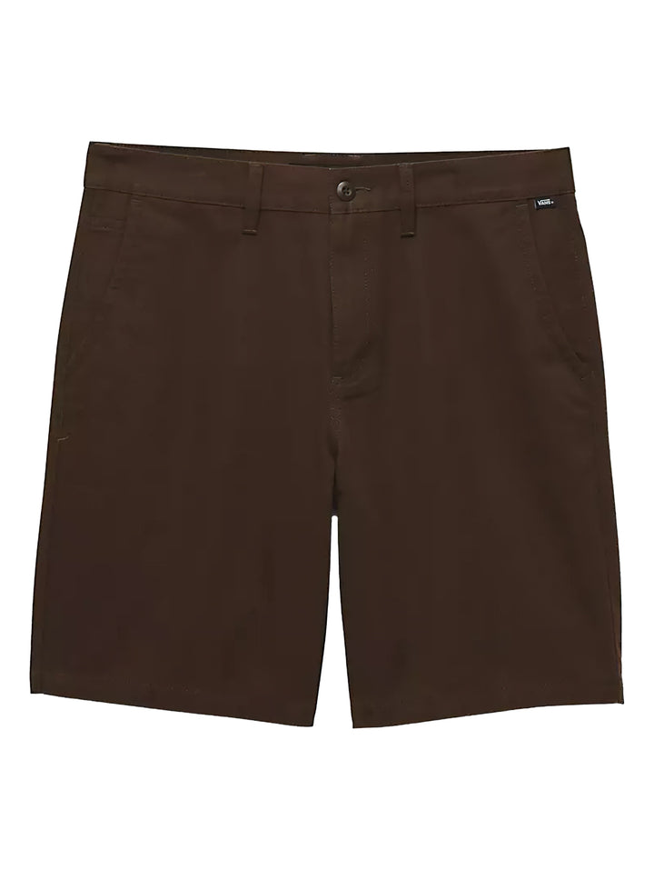 Pantalones cortos color marrón oscuro estilo chino de la marca Vans.