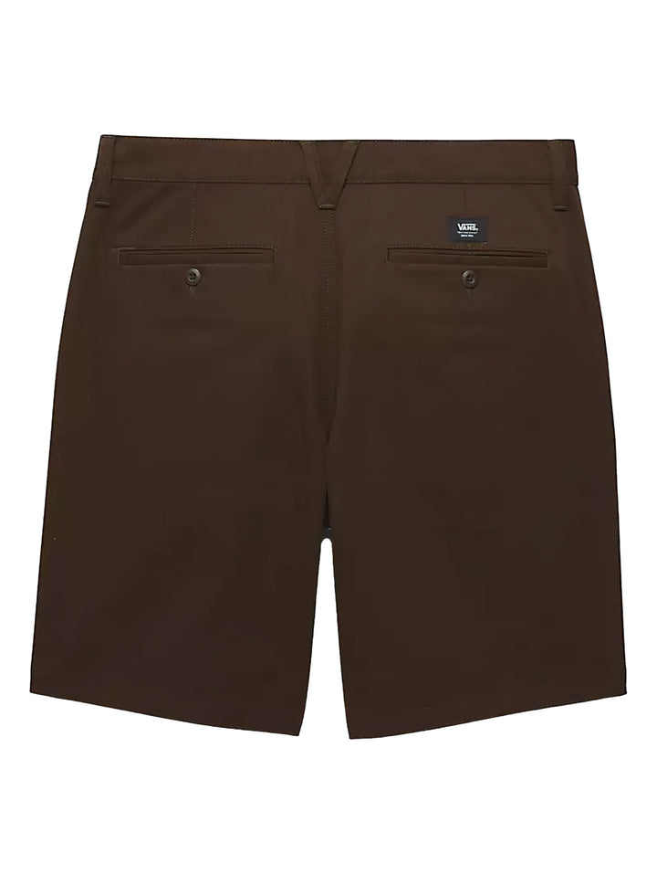 Pantalones cortos color marrón oscuro estilo chino de la marca Vans.