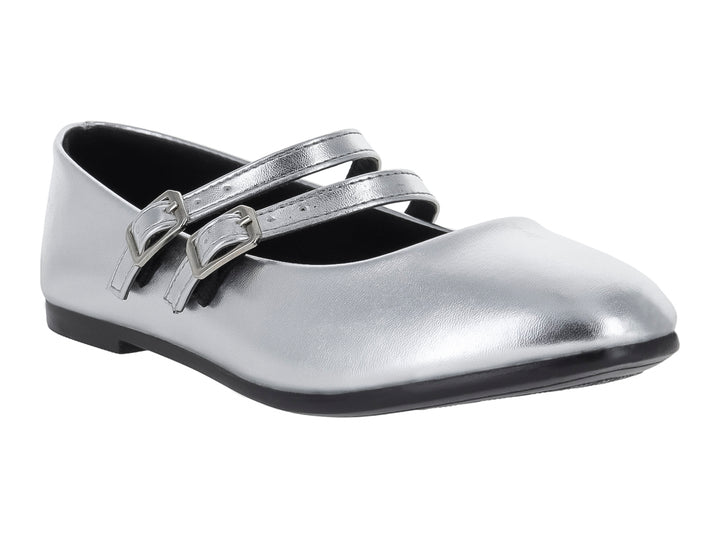 Zapatos Planos Tropicana Plata Metálicos para Niña