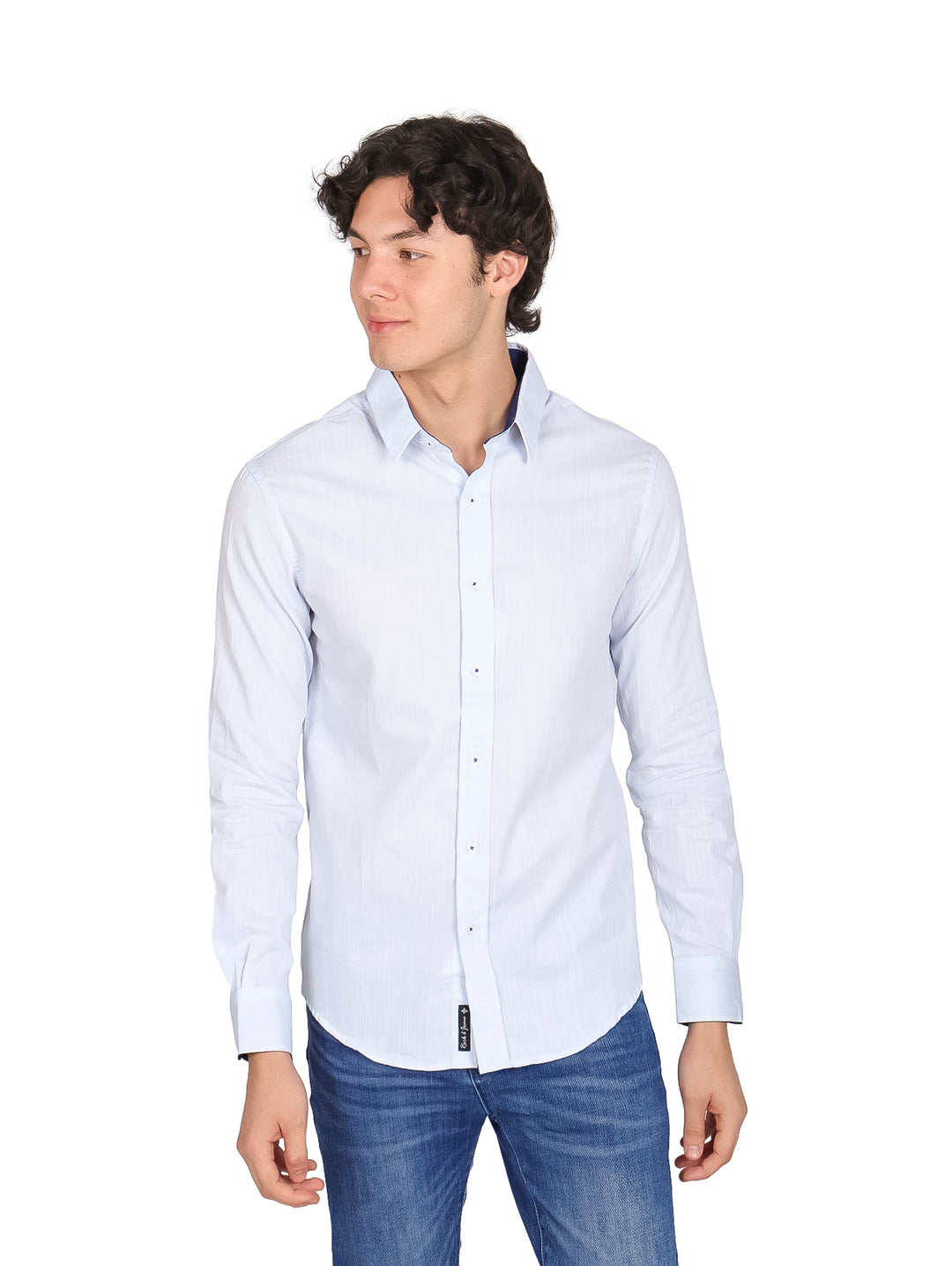 Camisa Rock Jeans Manga Larga Color Cielo para Hombre