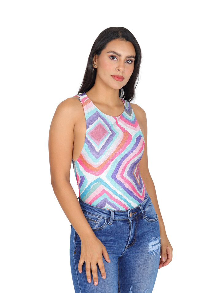 LC Collection Pantiblusa Multicolor con Brillos para Mujer