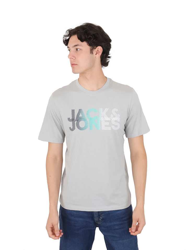 Playera Jack &amp; Jones Gris con Estampado para Hombre