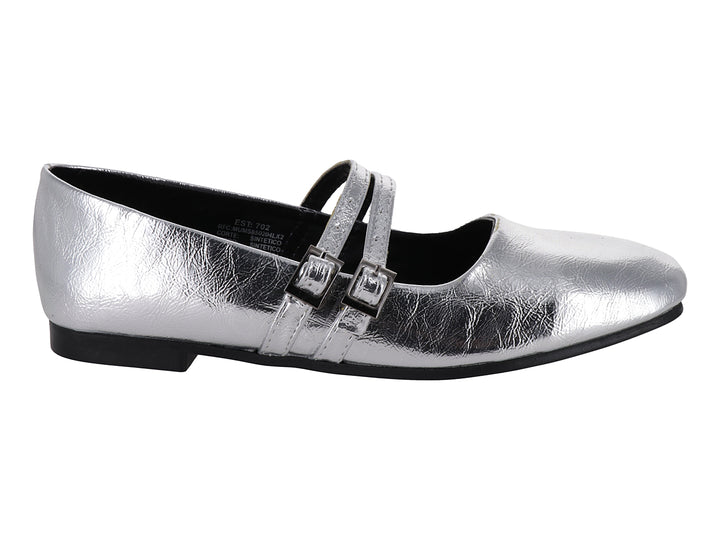 Zapatos Planos Luna Rosa Plata para Mujer