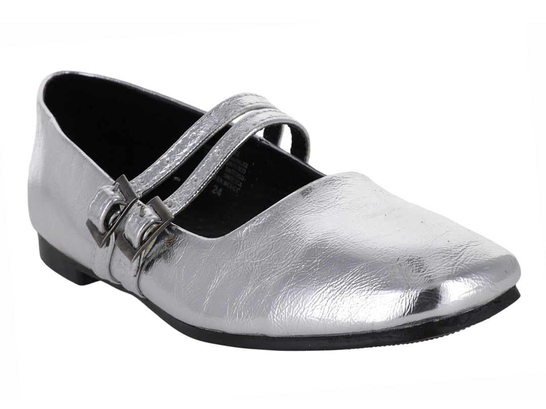 Zapatos Planos Luna Rosa Plata para Mujer
