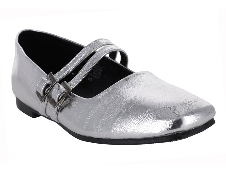 Zapatos Planos Luna Rosa Plata para Mujer