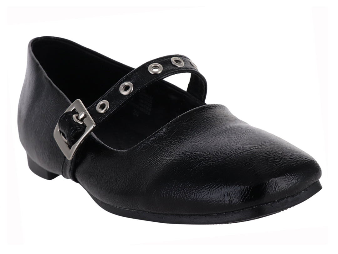 Zapatos Planos Luna Rosa Negro para Mujer