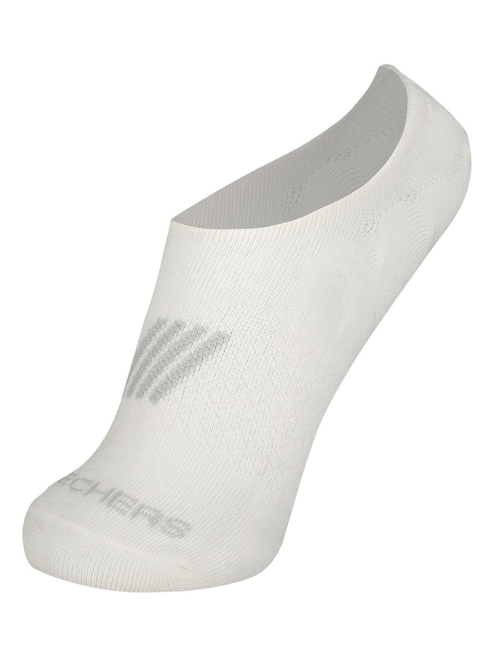 Paquete de tres pares de calcetines cortos Skechers en colores blanco, gris y negro.