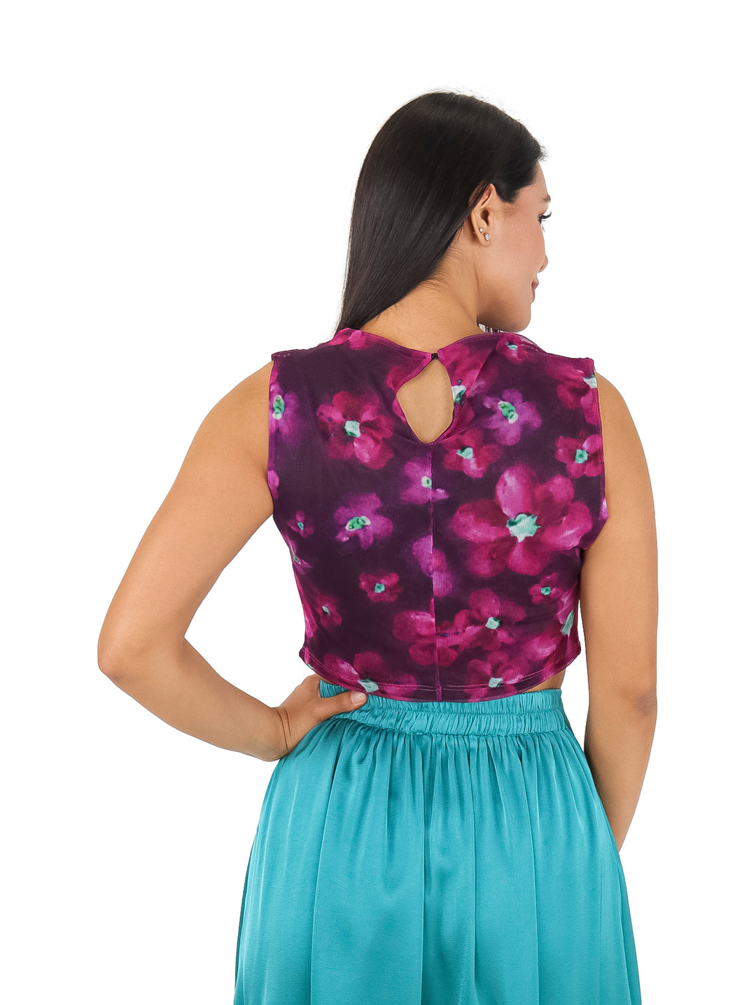 Blusa Mesh Juliana Favela Magenta para Mujer