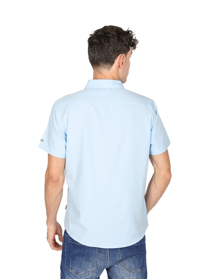 Camisa DKNY Manga Corta Azul Cerúleo para Hombre