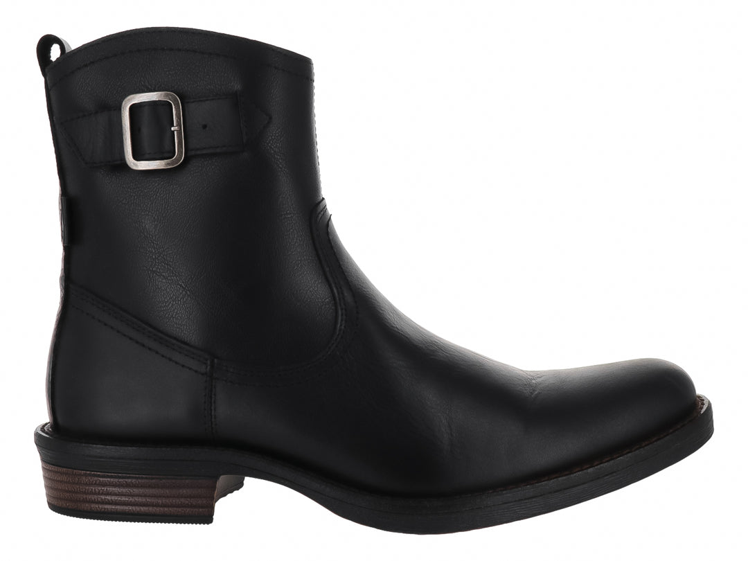 Botas negras de material sintético con detalle de hebilla plateada en el tobillo para Hombre.