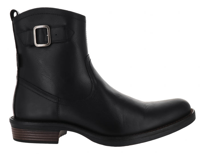 Botas negras de material sintético con detalle de hebilla plateada en el tobillo para Hombre.