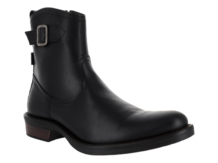 Botas negras de material sintético con detalle de hebilla plateada en el tobillo para Hombre.