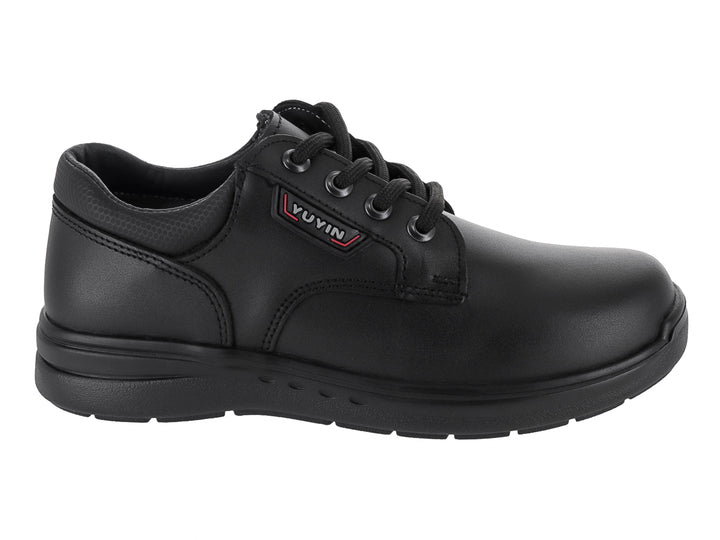 Zapato casual color negro para niño con agujetas y suela robusta de la marca Yuyin.