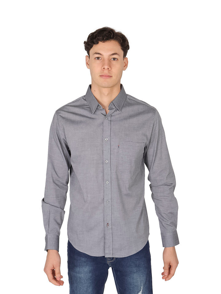 Camisa Manga Larga Vertical Eagle Gris para Hombre