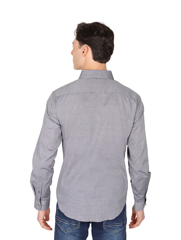 Camisa Manga Larga Vertical Eagle Gris para Hombre