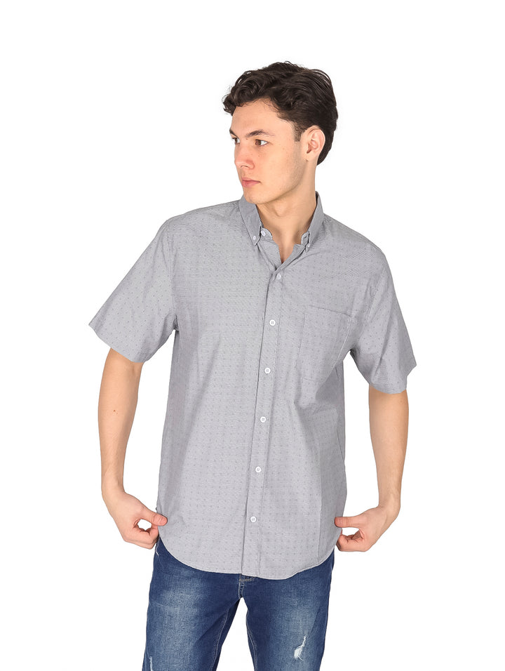 Camisa Vertical Eagle Gris Manga Corta para Hombre