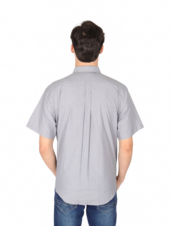 Camisa Vertical Eagle Gris Manga Corta para Hombre