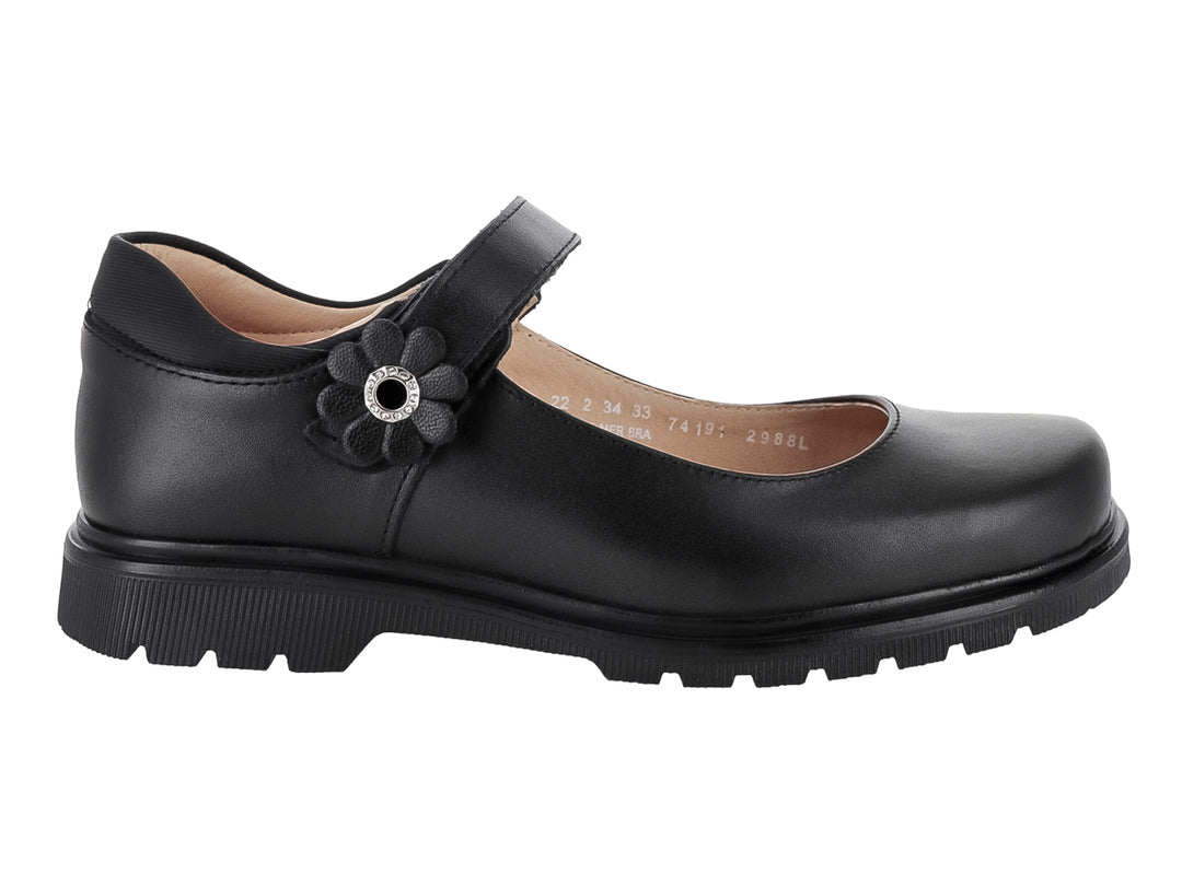 Zapatos YUYIN Negros con Flor para Niña