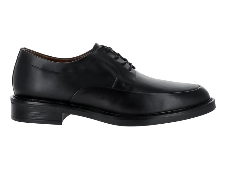 Zapato formal de cuero negro con agujetas y suela plana para Hombre.