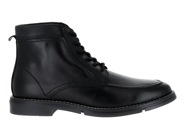 Bota de cuero color negro con agujetas y suela negra para Hombre.