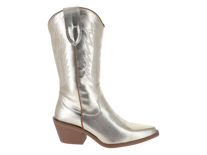 Botas Vaqueras ROZE Dorado para Mujer