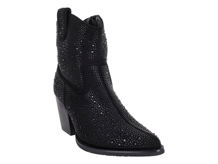 Botines Roze Negros con Pedrería para Mujer