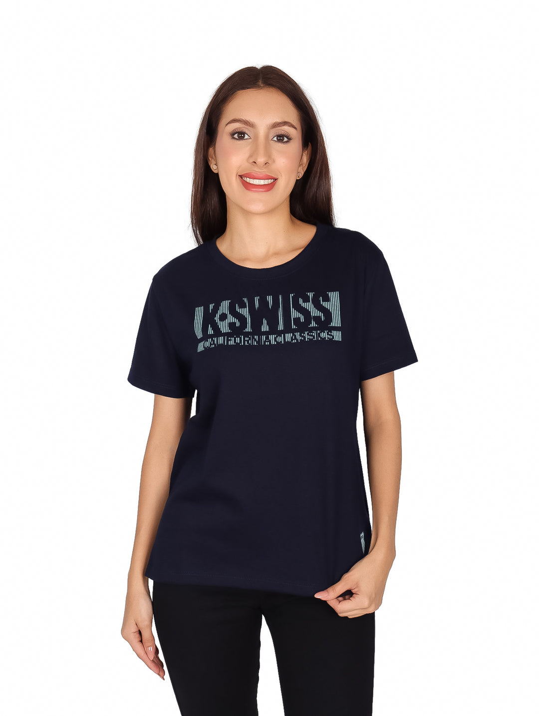 Playera K-Swiss Manga Corta Azul Marino para Mujer