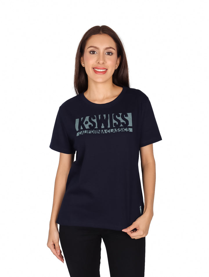 Playera K-Swiss Manga Corta Azul Marino para Mujer