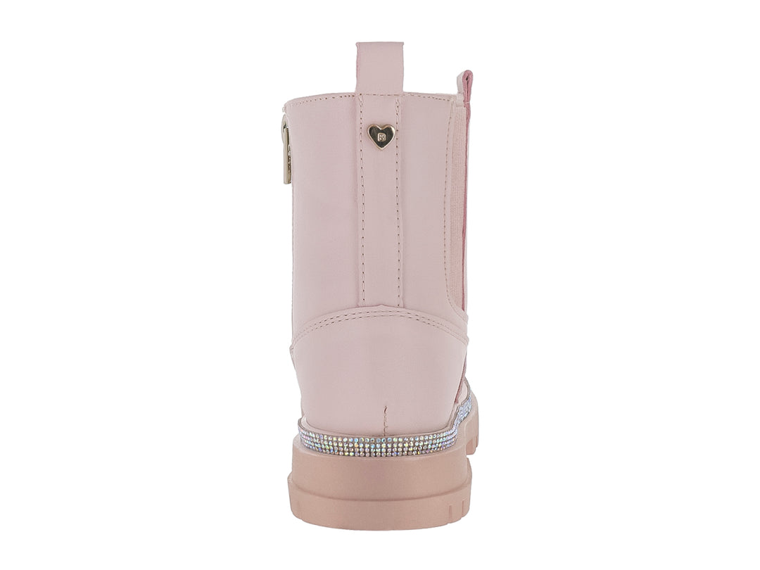 Botas color rosa rich para niña con detalle de brillantes en la suela y paneles elásticos laterales.