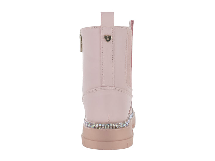 Botas color rosa rich para niña con detalle de brillantes en la suela y paneles elásticos laterales.
