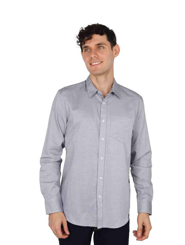 Camisa Furor Manga Larga Gris para Hombre
