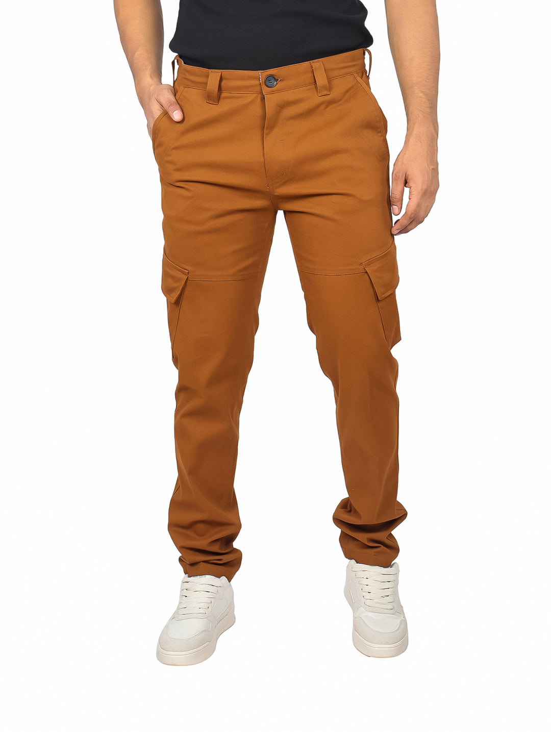 Pantalón Cargo Gabardina Vertical Eagle Color Tabaco para Hombre